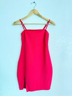 Guess Hot Pink Double-Strap Mini Dress